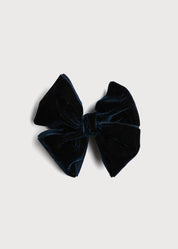 Velvet Big-Bow Clip in Navy Hair Accessories  from Pepa London