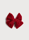 Velvet Big-Bow Clip in Red Hair Accessories  from Pepa London