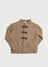 Toggle Fastening Knitted Cardigan in Oatmeal (12-10yrs) Knitwear  from Pepa London