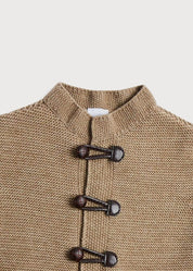 Toggle Fastening Knitted Cardigan in Oatmeal (12-10yrs) Knitwear  from Pepa London