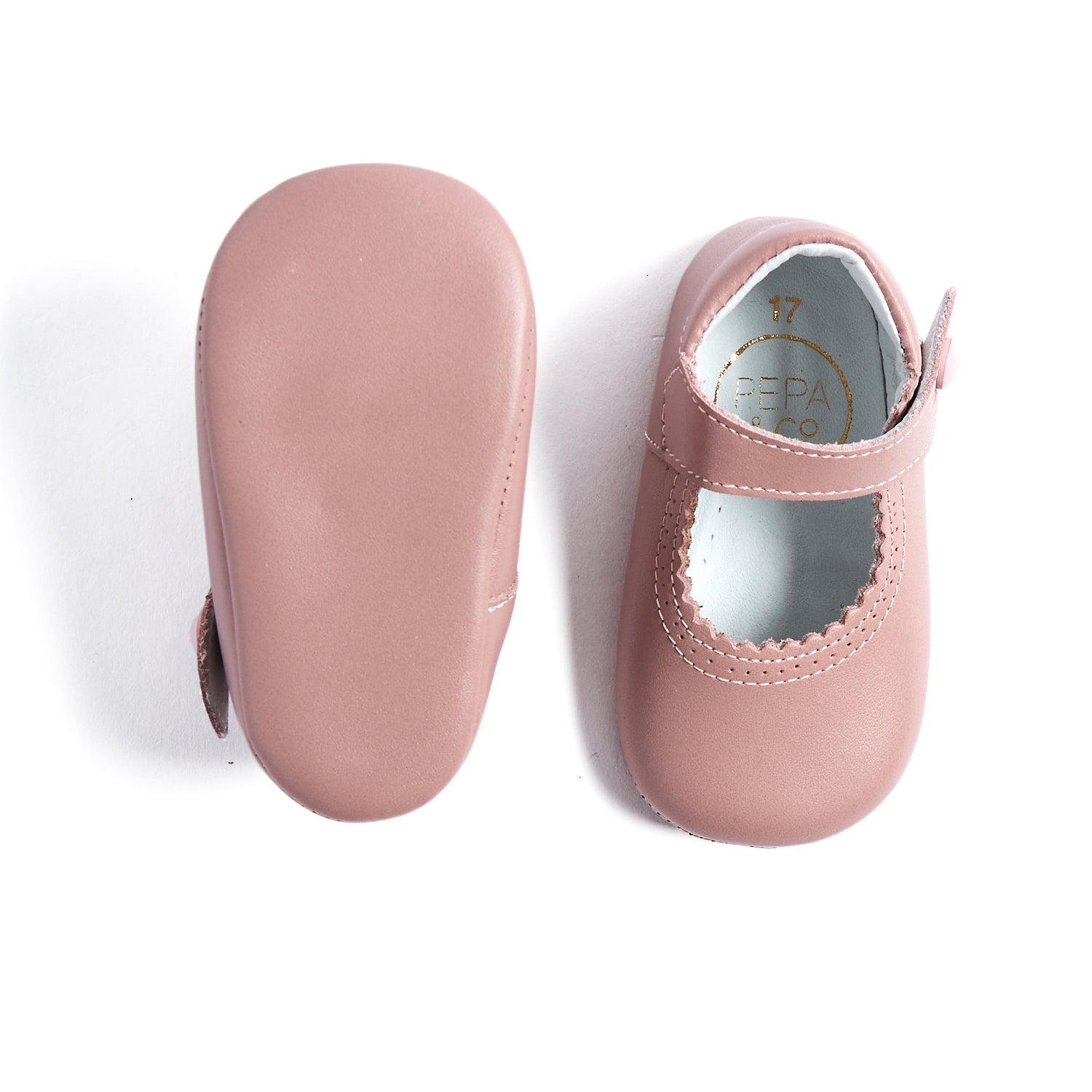 Leather Pink Mary Jane Pram Shoes Shoes  from Pepa London