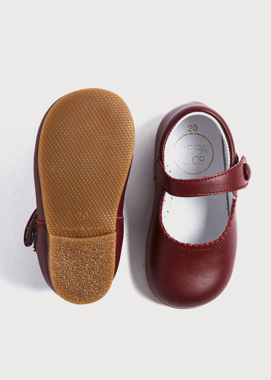 Mary Jane Baby Shoes in Burgundy (20-24EU) Shoes  from Pepa London