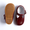 Leather Burgundy T-Bar Baby Shoes Shoes  from Pepa London