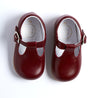 Leather Burgundy T-Bar Baby Shoes Shoes  from Pepa London