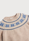Timeless Oatmeal Knitted Fairisle Jumper (12mths-10yrs) Knitwear  from Pepa London