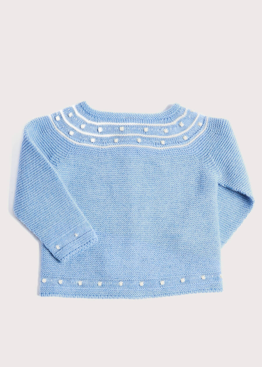 Baby Cardigan in Blue (0-18mths) Knitwear  from Pepa London