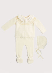 Knitted Celebration Set in Off-White (1-12mths) Knitted Sets from Pepa London