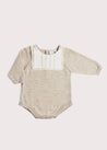 Delicate Beige Knitted Romper (3-12mths) Knitwear  from Pepa London