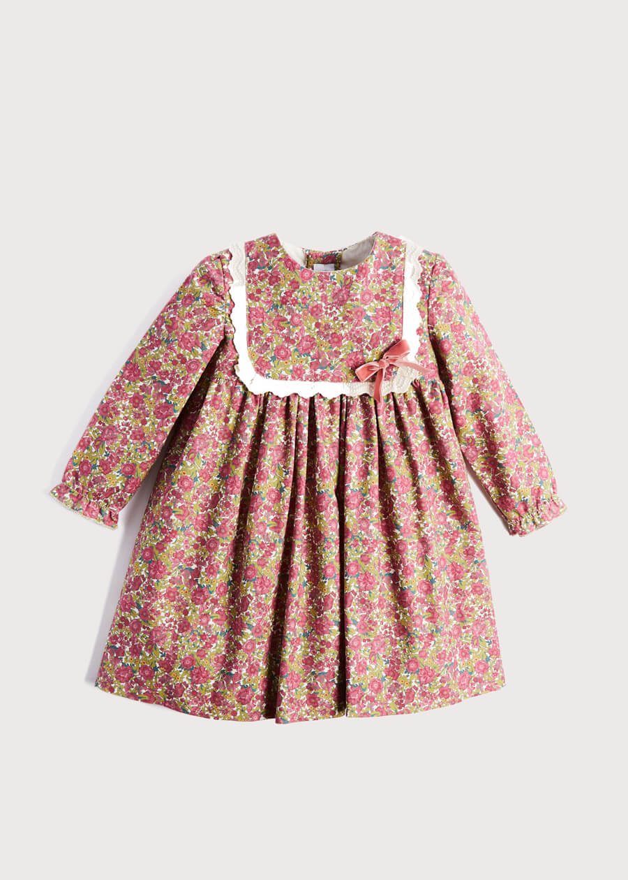 Floral Trapeze Dress with Embroidered Trim Details (12mths-6yrs) Dresses  from Pepa London