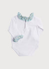 Blue Floral Print Frill Collar Bodysuit (0-2yrs) Tops & Bodysuits  from Pepa London