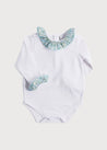 Blue Floral Print Frill Collar Bodysuit (0-2yrs) Tops & Bodysuits  from Pepa London