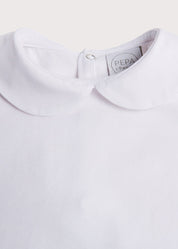 Peter Pan Collar Bodysuit in White (0mths-3yrs) Tops & Bodysuits from Pepa London