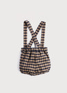 Navy Check Bloomers With Braces (6mths-2yrs) Bloomers  from Pepa London