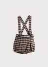Navy Check Bloomers With Braces (6mths-2yrs) Bloomers  from Pepa London