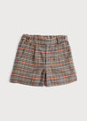 Traditional Brown Check Short Shorts  from Pepa London