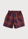 Burgundy Tartan Short (4-10yrs) Shorts  from Pepa London