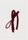 Velvet Hairband with Thin Burgundy Bow Hair Accessories  from Pepa London