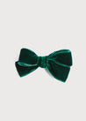 Velvet Medium-Bow Clip in Green Hair Accessories  from Pepa London