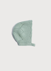Winter Knitted Green Wool Bonnet Knitted Accessories  from Pepa London