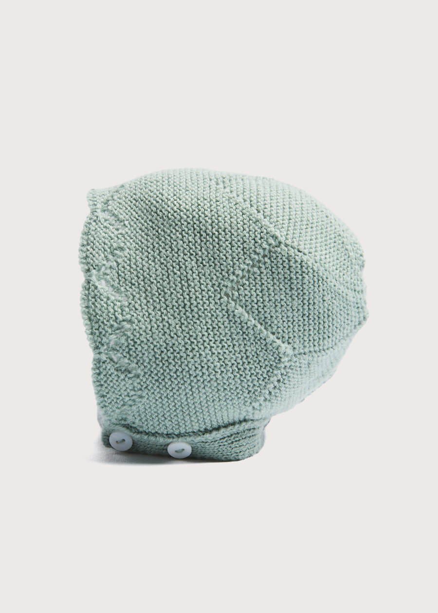 Winter Knitted Green Wool Bonnet Knitted Accessories  from Pepa London