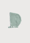 Winter Knitted Green Wool Bonnet Knitted Accessories  from Pepa London
