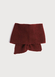 Knitted Merino Wool Scarf in Burgundy (S-M) Knitted Accessories  from Pepa London