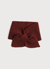 Knitted Merino Wool Scarf in Burgundy (S-M) Knitted Accessories  from Pepa London