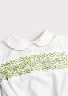 Classic Green Set Bloomers With Handsmocked Shirt (6mths-2yrs) Sets  from Pepa London