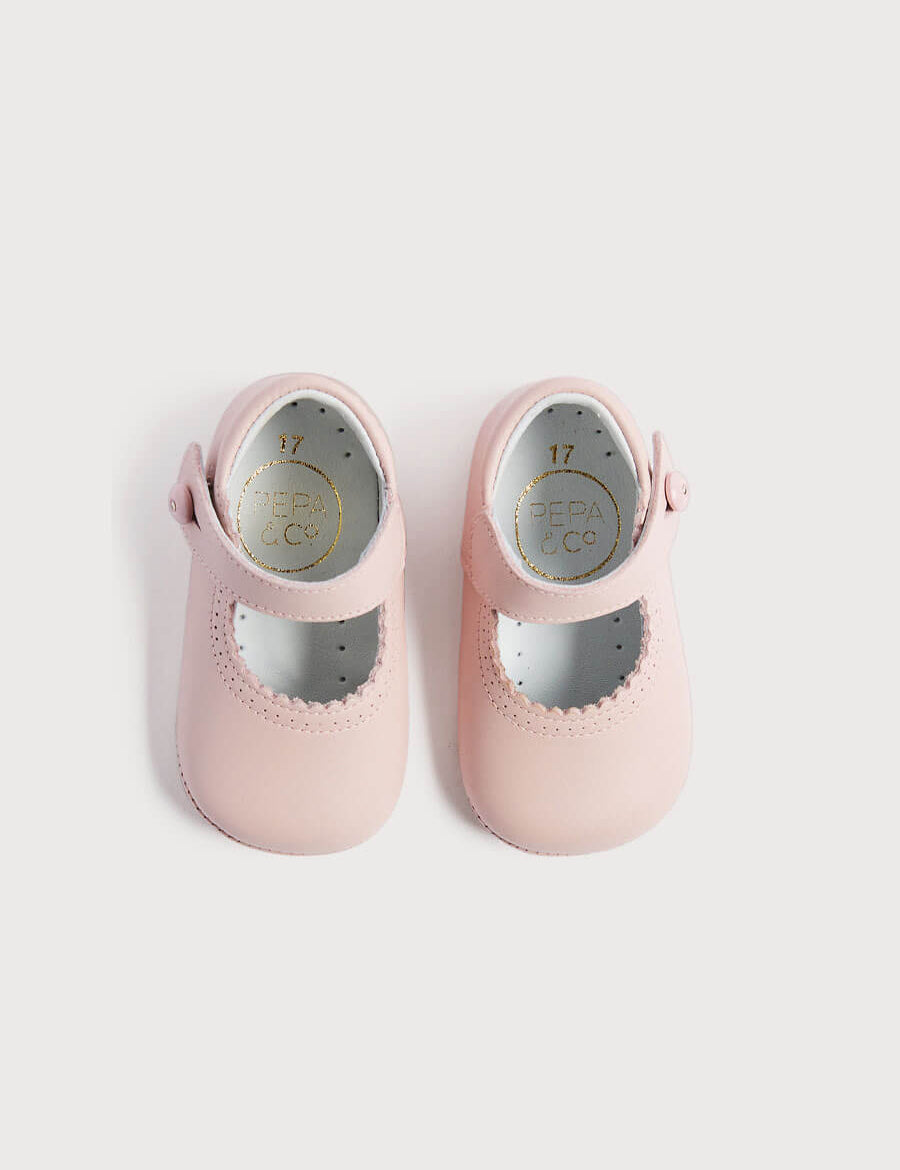 Mary Jane Pram Shoes in Pink (17-20EU) Shoes  from Pepa London
