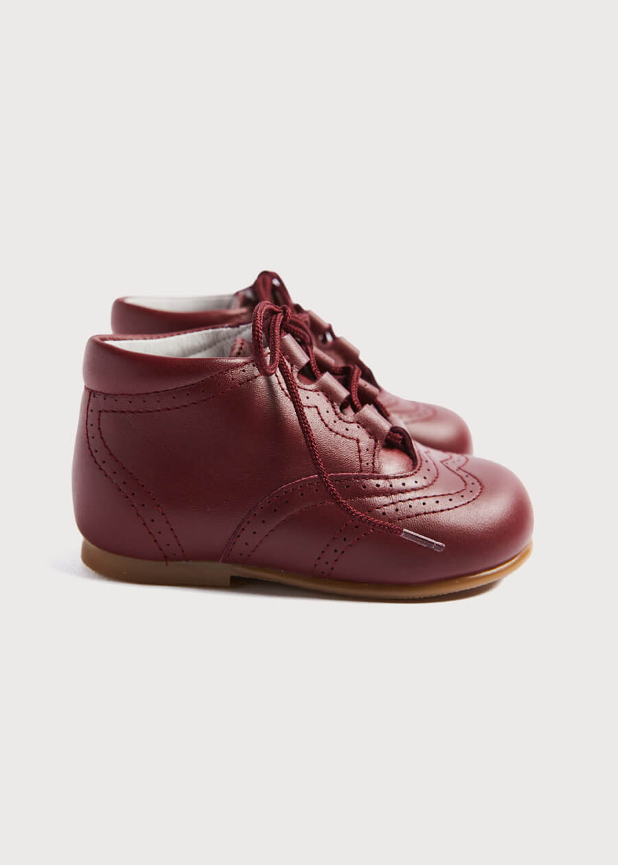 Oxford Baby Booties in Burgundy (20-26EU) Shoes  from Pepa London