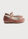 Velvet Mary Jane Shoes in Pink (24-34EU) Shoes  from Pepa London