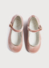 Velvet Mary Jane Shoes in Pink (24-34EU) Shoes  from Pepa London