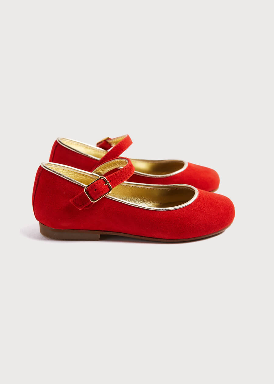 Suede Mary Jane Shoes in Red (24-34EU) Shoes  from Pepa London