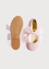 Suede Mary Jane Shoes in Pink With Organza Bow (24-34EU) Shoes  from Pepa London