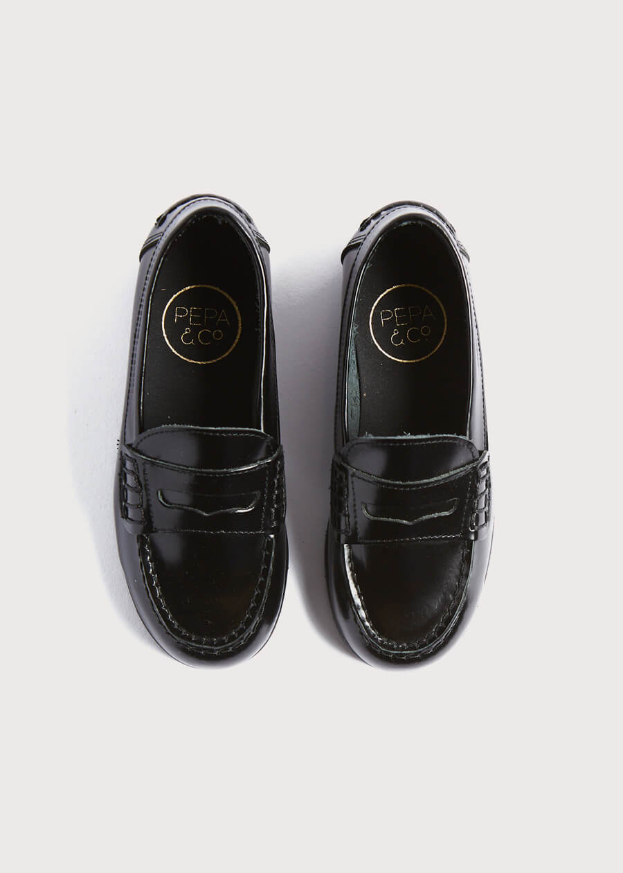 Leather Black Moccasins (26-32EU) Shoes  from Pepa London