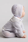 Delicate Grey Striped Cotton Set (0-3mths) Sets  from Pepa London