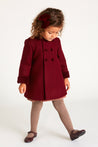 Traditional Burgundy Double Breasted Wool Coat Coats  from Pepa London