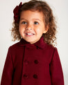 Traditional Burgundy Double Breasted Wool Coat Coats  from Pepa London