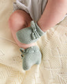 Green Knitted Cotton Booties Knitted Accessories  from Pepa London