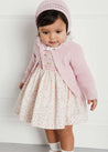 Openwork Hem Single Button Cardigan in Pink (6mths-10yrs) Knitwear  from Pepa London