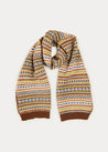 Fair Isle Scarf In Oatmeal KNITTED ACCESSORIES  from Pepa London
