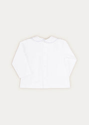 Long Sleeve Peter Pan Collar Top in White (6mths-2yrs) TOPS & BODYSUITS  from Pepa London