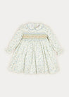 Floral Hand Smocked Long Sleeve Collar Dress In Mustard (12mths-6yrs) DRESSES  from Pepa London