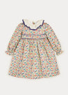 Floral Ruffle Collar Dress In Multi (12mths-10yrs) DRESSES  from Pepa London