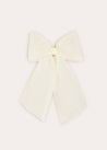 Tulle Long Bow Clip In Cream HAIR ACCESSORIES  from Pepa London