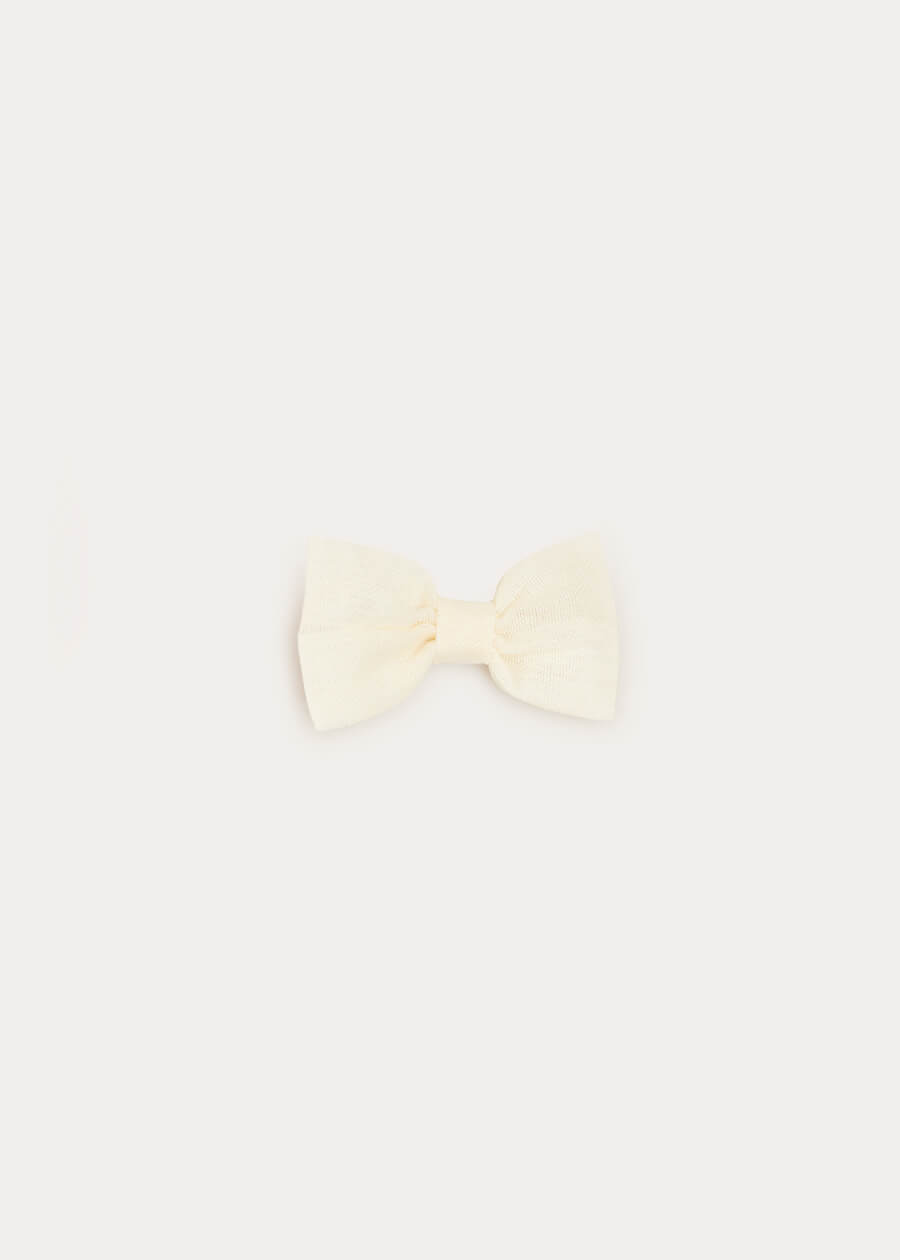 Tulle Small Bow Clip In Cream HAIR ACCESSORIES  from Pepa London