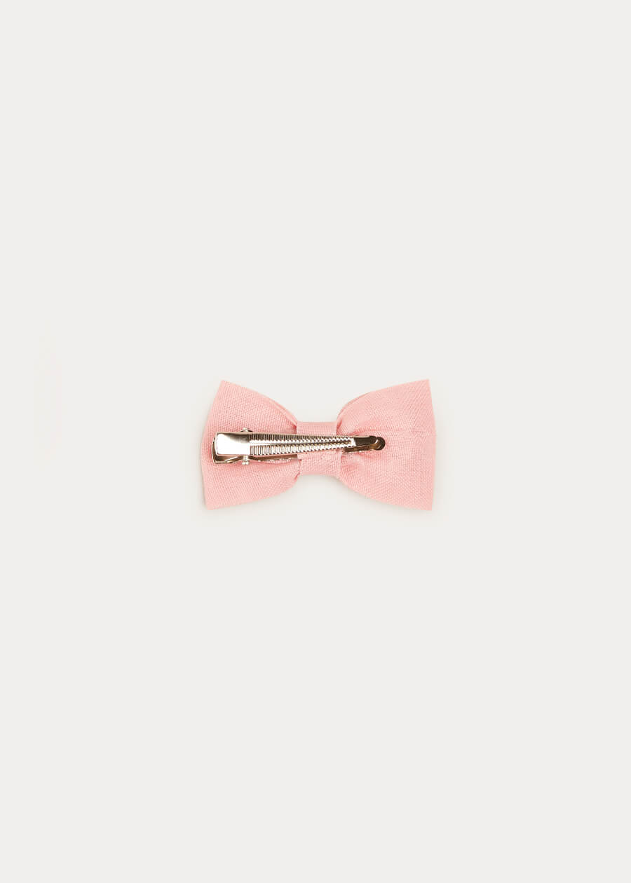Tulle Small Bow Clip In Rose Pink HAIR ACCESSORIES  from Pepa London