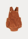 Corduroy Adjustable Strap Romper In Brown (6mths-2yrs) ROMPERS  from Pepa London