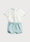 Baby Boy Celebration Teal Linen Bloomers and Shirt Set (12mths-3yrs) Sets  from Pepa London