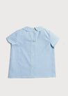 Check Peter Pan Collar Shirt in Dusty Blue (12mths-3yrs) Shirts  from Pepa London